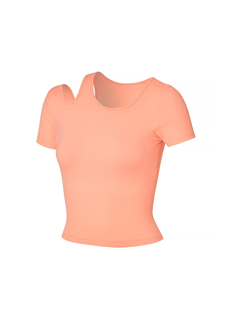 優雅領口不對稱美感短袖上衣｜共4色｜XWFCT02J1