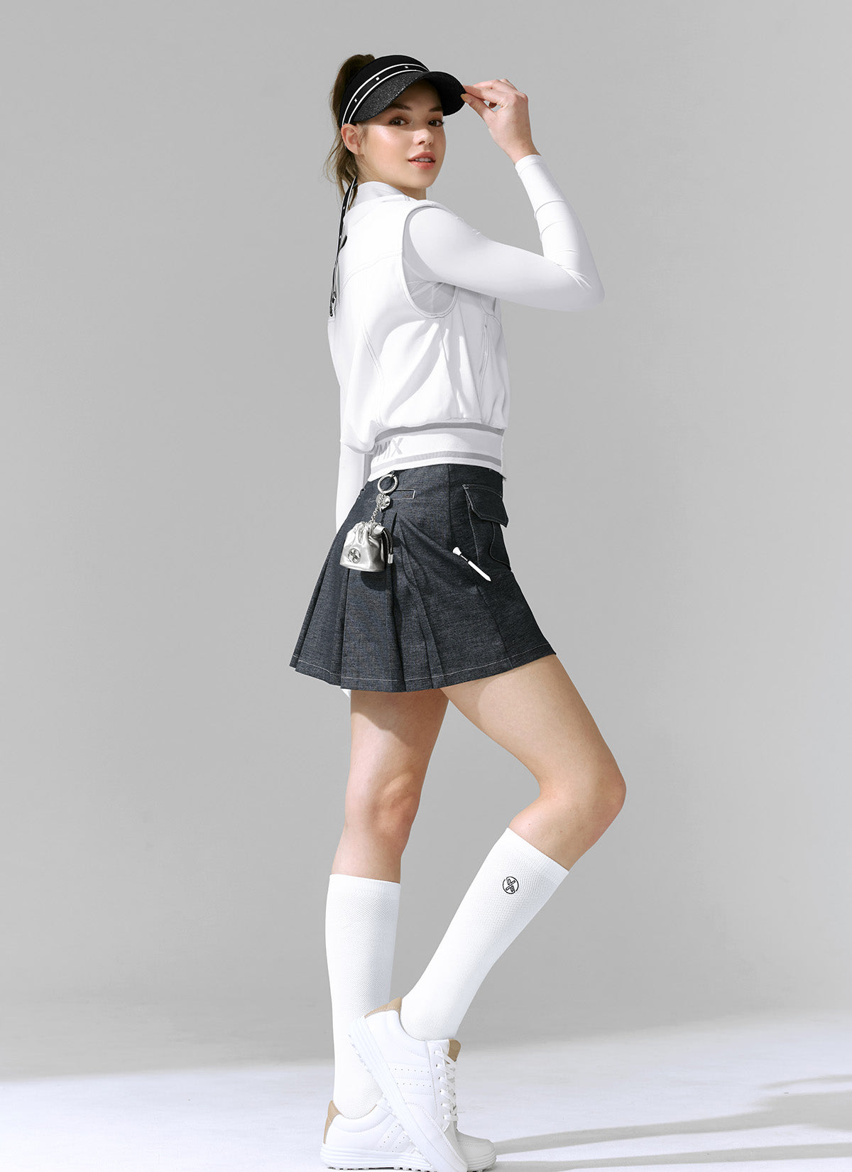 牛仔風格荷葉蛋糕裙 ( 2 in 1 )｜靛藍 Indigo｜XFK2RK1201