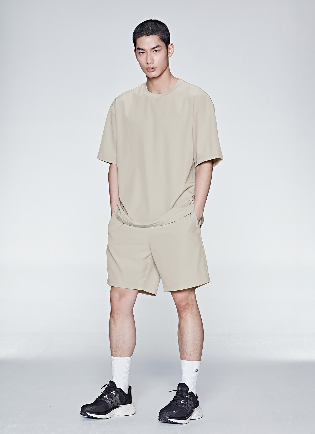 極酷涼感舒適口袋短褲｜米色Beige｜XMMSH14J2