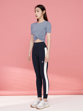 涼感羽毛美腰扭結短版上衣｜共16色｜XT4316F