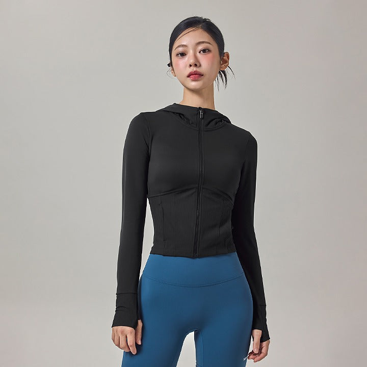 Soft羅紋指套連帽外套｜共3色｜XFK3JL1002