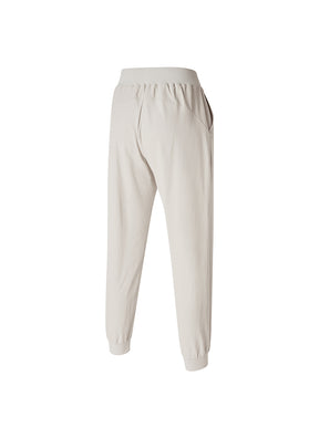 柔軟彈力拉絨運動束口褲｜牡蠣米 Oyster Beige 오이스터베이지｜XWFTP09H4