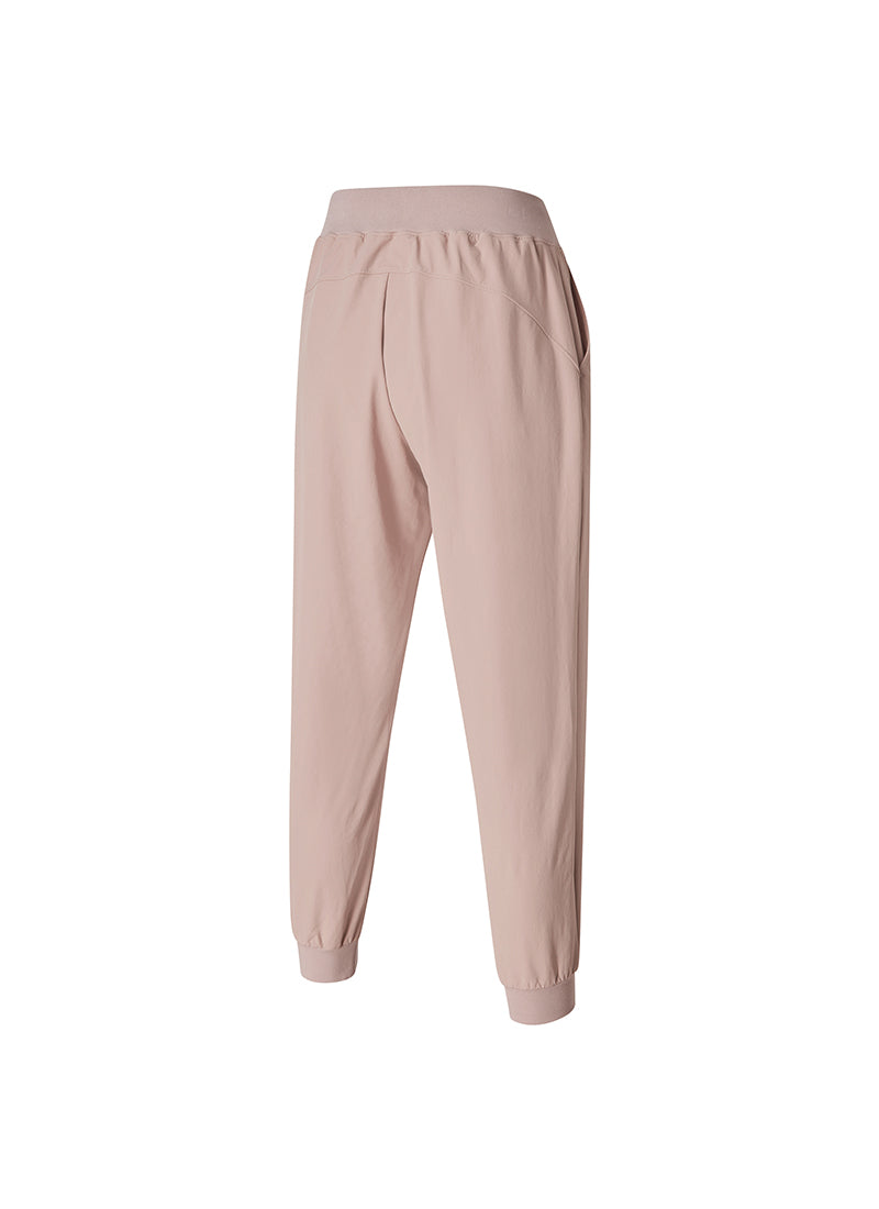 柔軟彈力拉絨運動束口褲｜綢紗粉 Crepe Pink 크레이프핑크｜XWFTP09H4