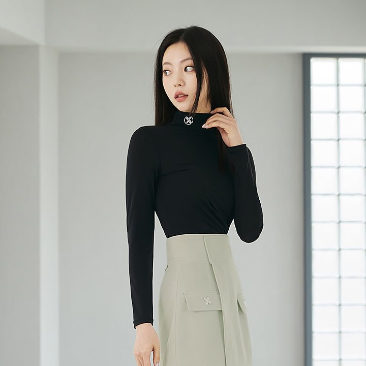 高領細條紋輕盈修身長袖上衣 ｜共4色｜GT3004G