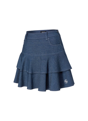 牛仔風格荷葉蛋糕裙 ( 2 in 1 )｜共2色｜XFK2RK1202