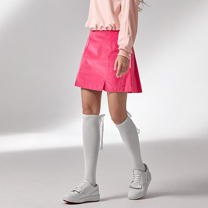 燈芯絨後褶裙｜共3色｜XFK3RK1205