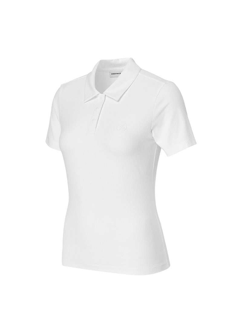 羅紋POLO領修身短袖上衣｜共4色｜XFK2QS1207