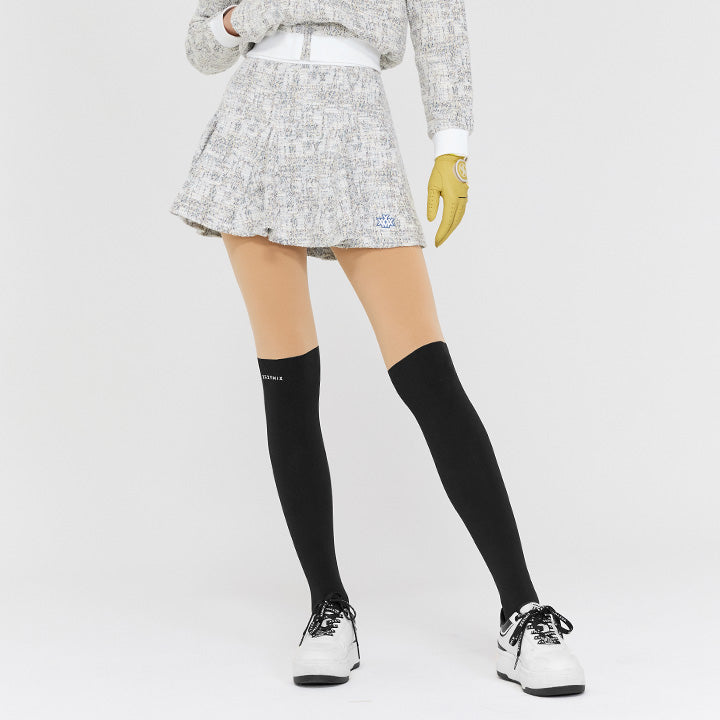 粗花呢百褶喇叭短裙(2in1)｜共3色｜XGFSK20H4