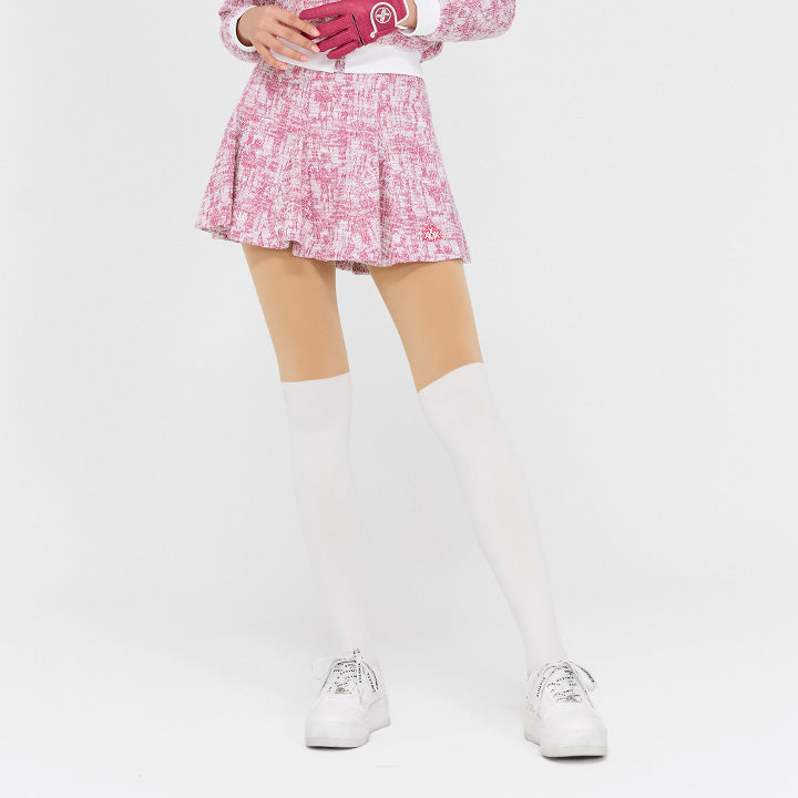 粗花呢百褶喇叭短裙(2in1)｜共3色｜XGFSK20H4