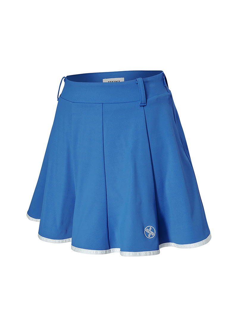 線條配色喇叭短裙(2 in 1)｜共3色｜XFK2RK1203