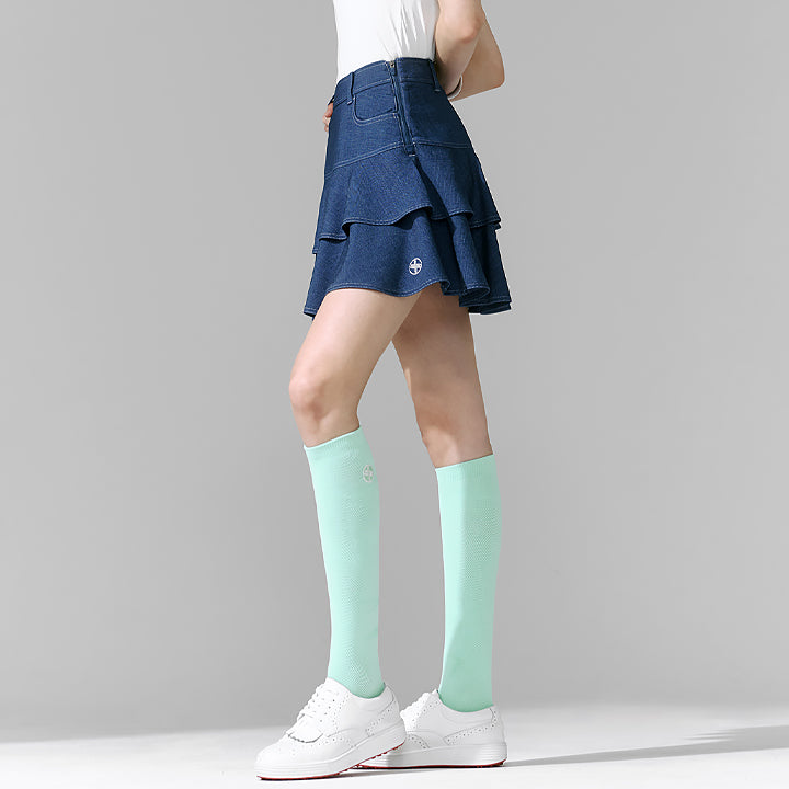 牛仔風格荷葉蛋糕裙 ( 2 in 1 )｜共2色｜XFK2RK1202