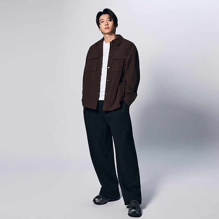 Men's柔軟刷毛細褶寬褲｜共5色｜XMK4PT1102