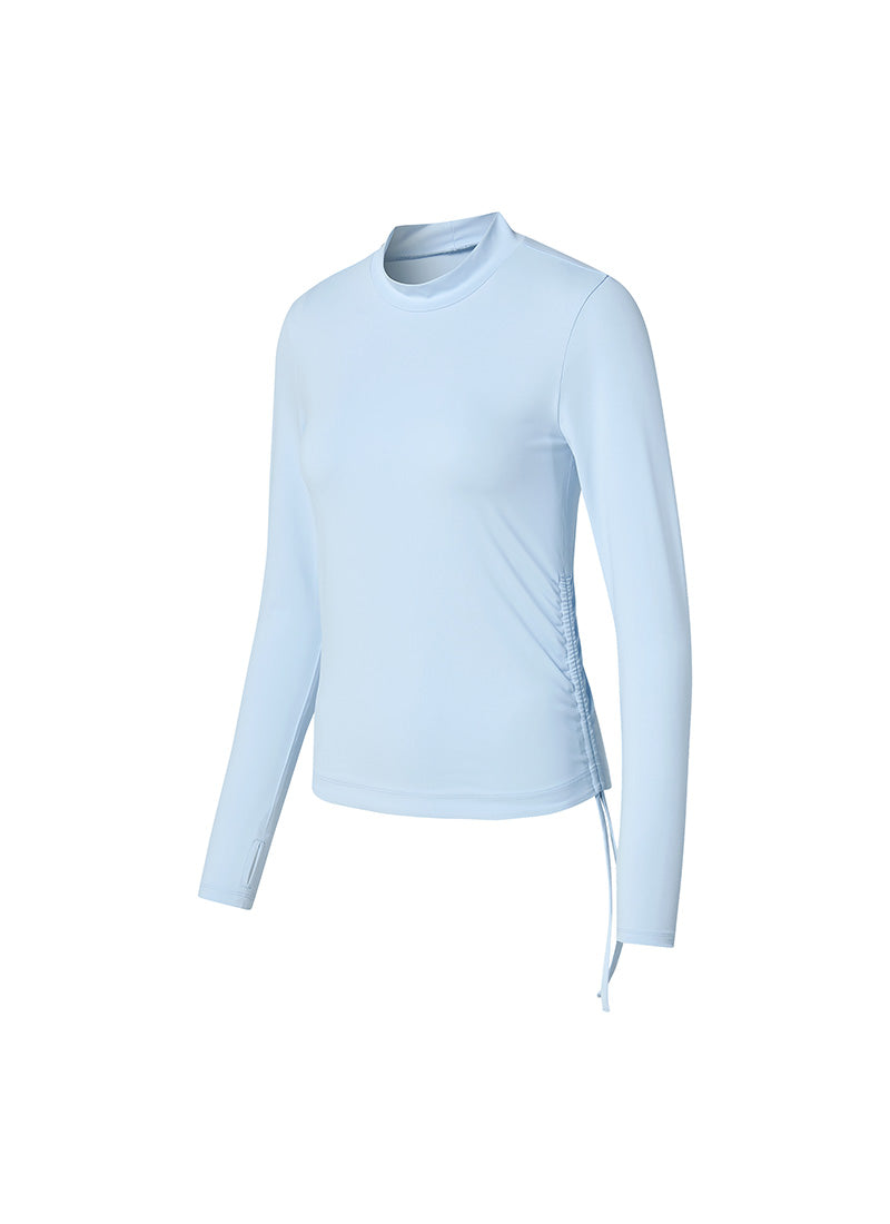 夏日光芒側抓皺指套式長袖上衣｜共3色｜XFK2WT1401