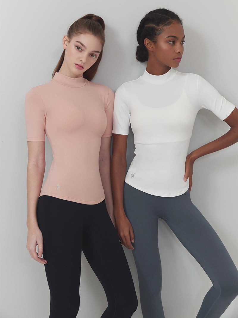 微立領完美Cotton-Like修身短袖上衣｜共10色｜XT4331F