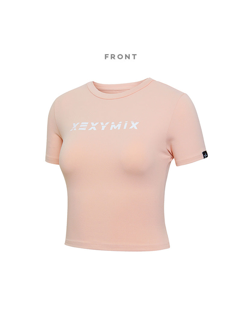 圓領簡潔文字露臍短袖上衣｜共17色｜XA5203T