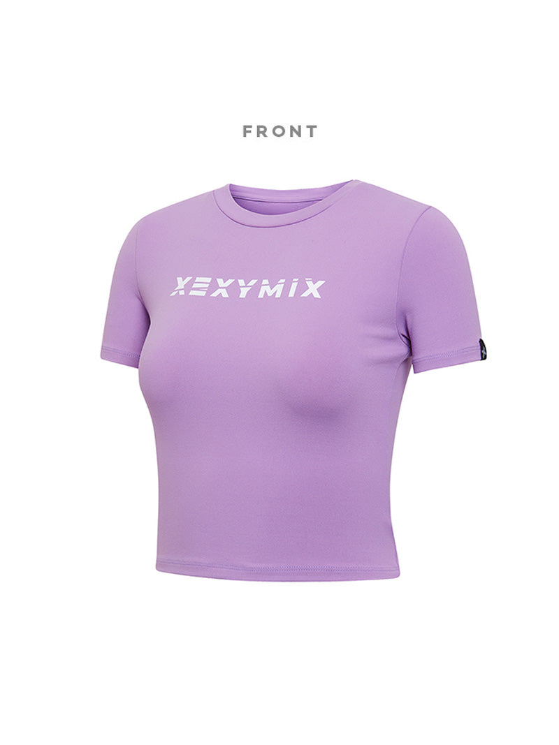 圓領簡潔文字露臍短袖上衣｜共17色｜XA5203T