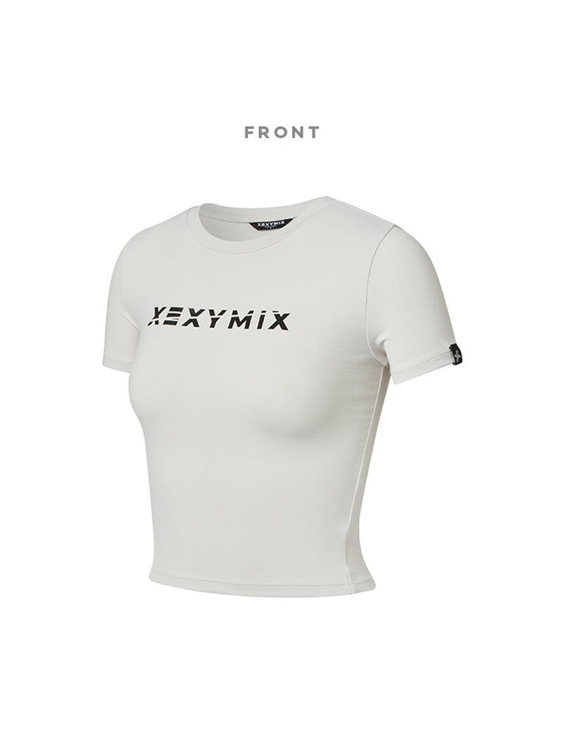 圓領簡潔文字露臍短袖上衣｜共17色｜XA5203T