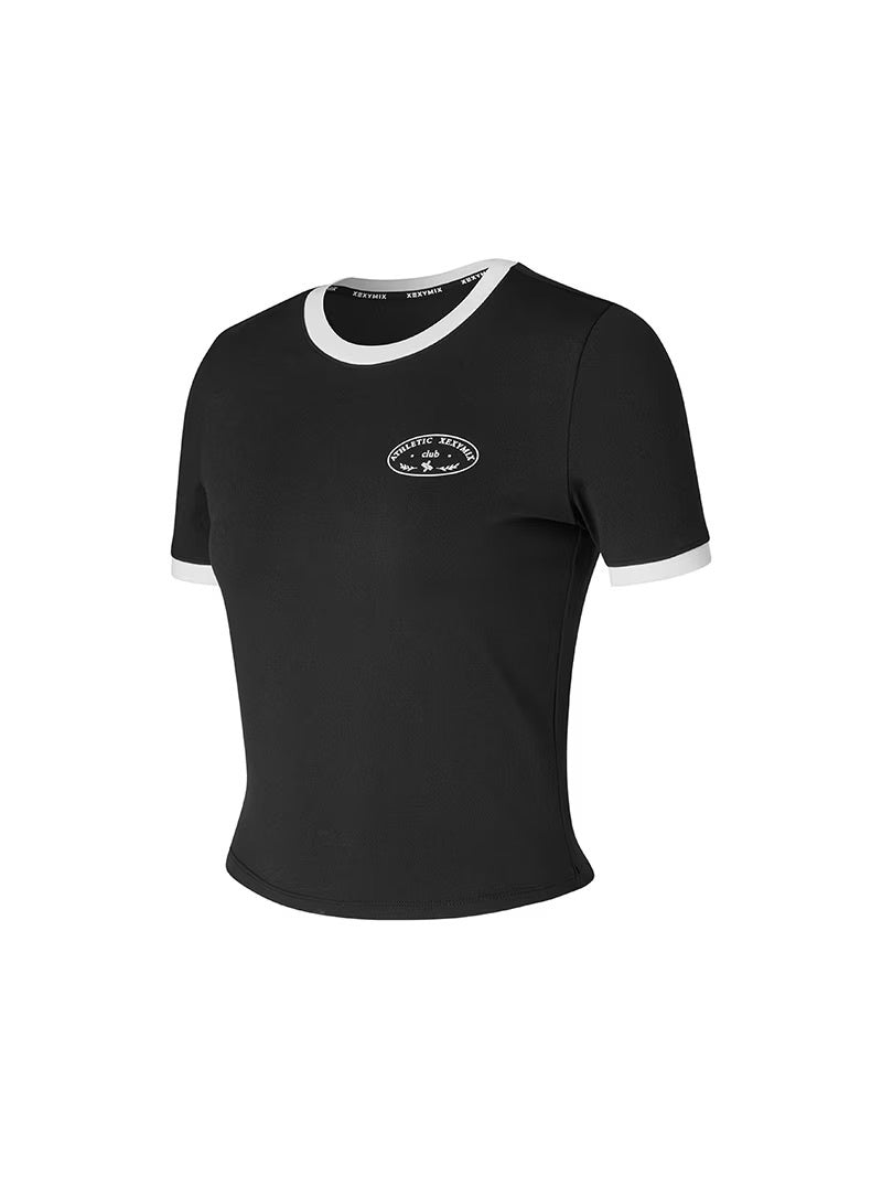 撞色滾邊短版短袖上衣｜共4色｜XTFST02H2