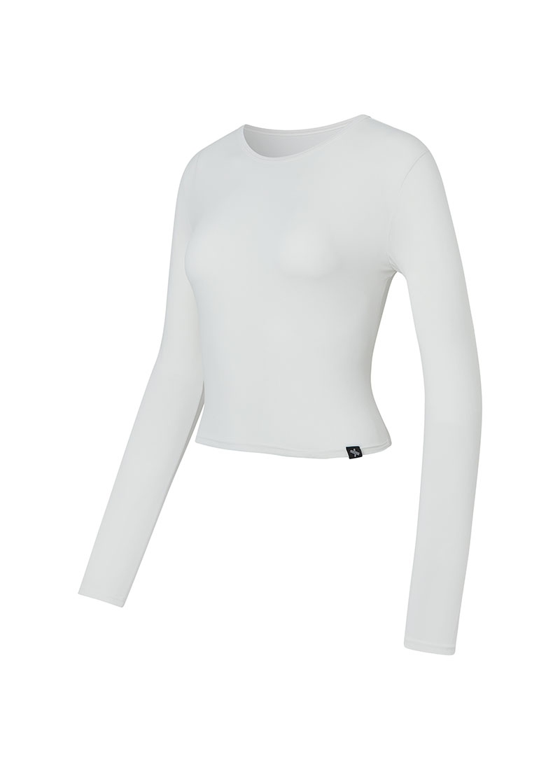 涼感輕羽毛修身短版長袖上衣｜共11色｜XA5299T