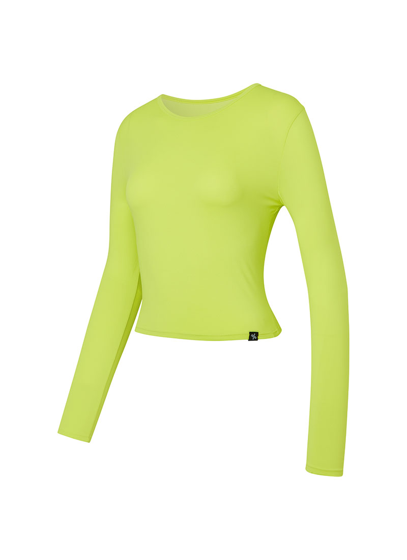 涼感輕羽毛修身短版長袖上衣｜共11色｜XA5299T