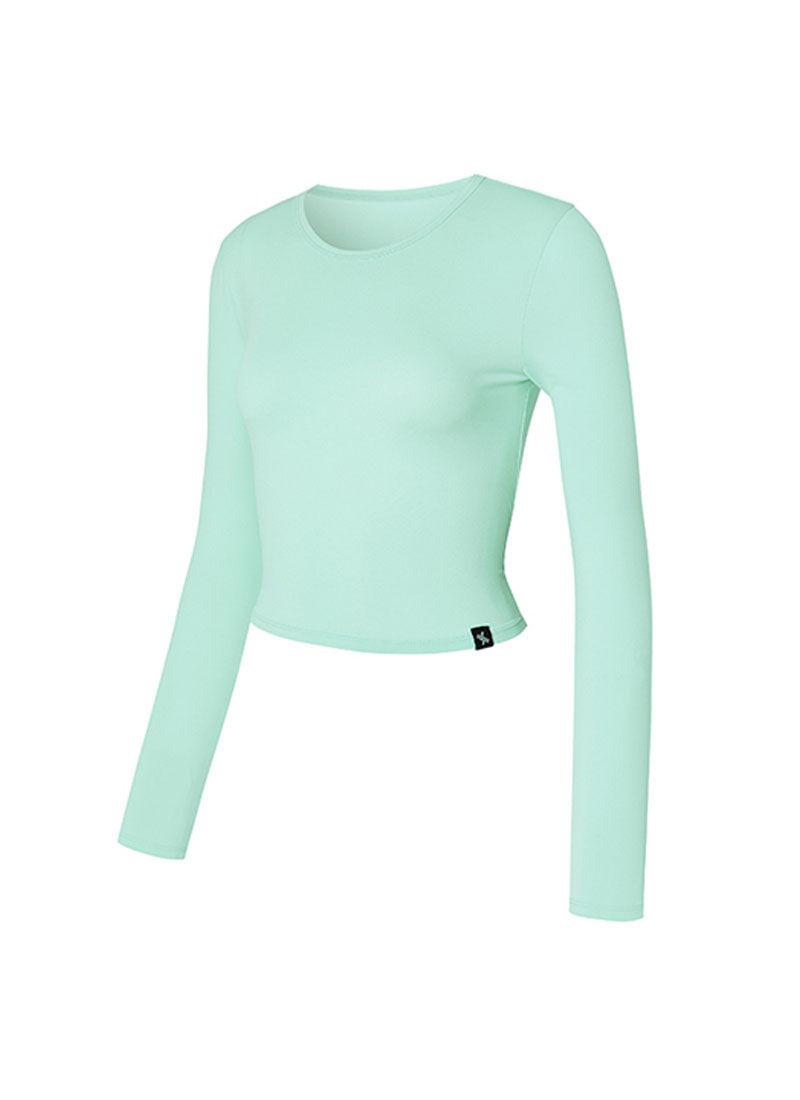 涼感輕羽毛修身短版長袖上衣｜共11色｜XA5299T