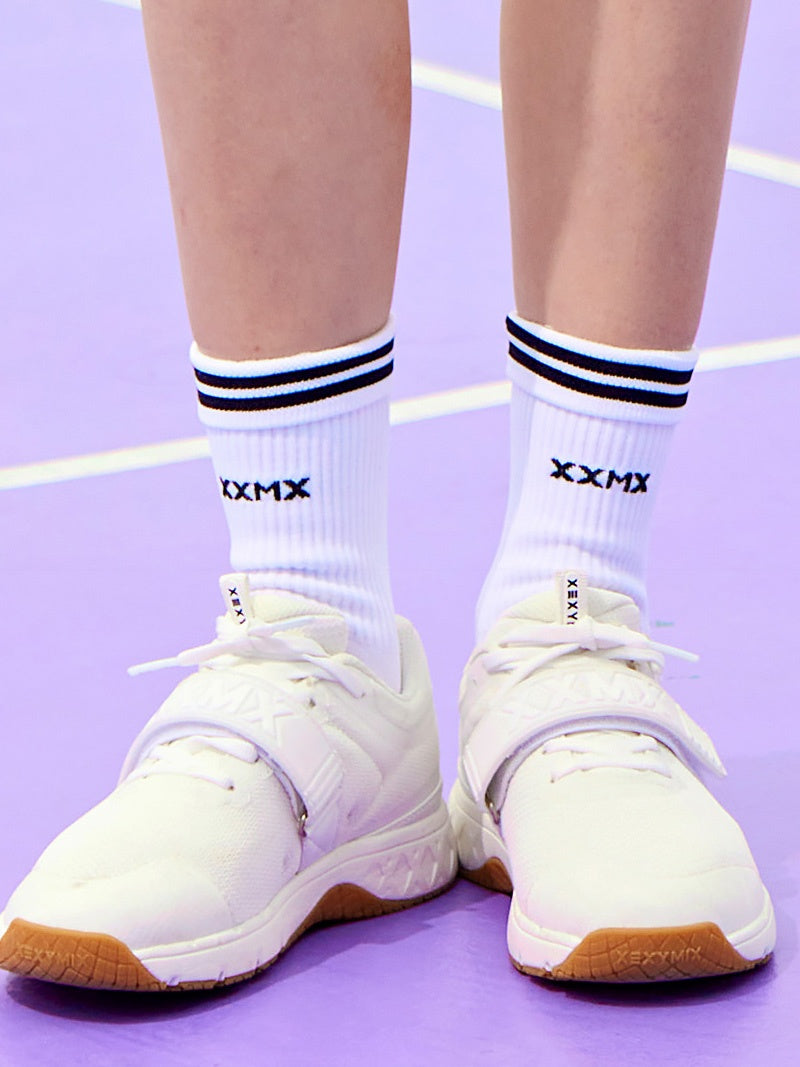 XXMX雙線反摺運動中筒襪｜共7色｜XAUGS04J0
