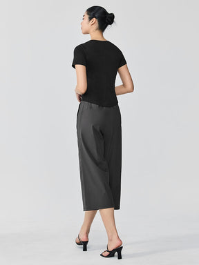 寬腰彈力休閒8.5分寬褲 | 共5色 | XFK1PT1002