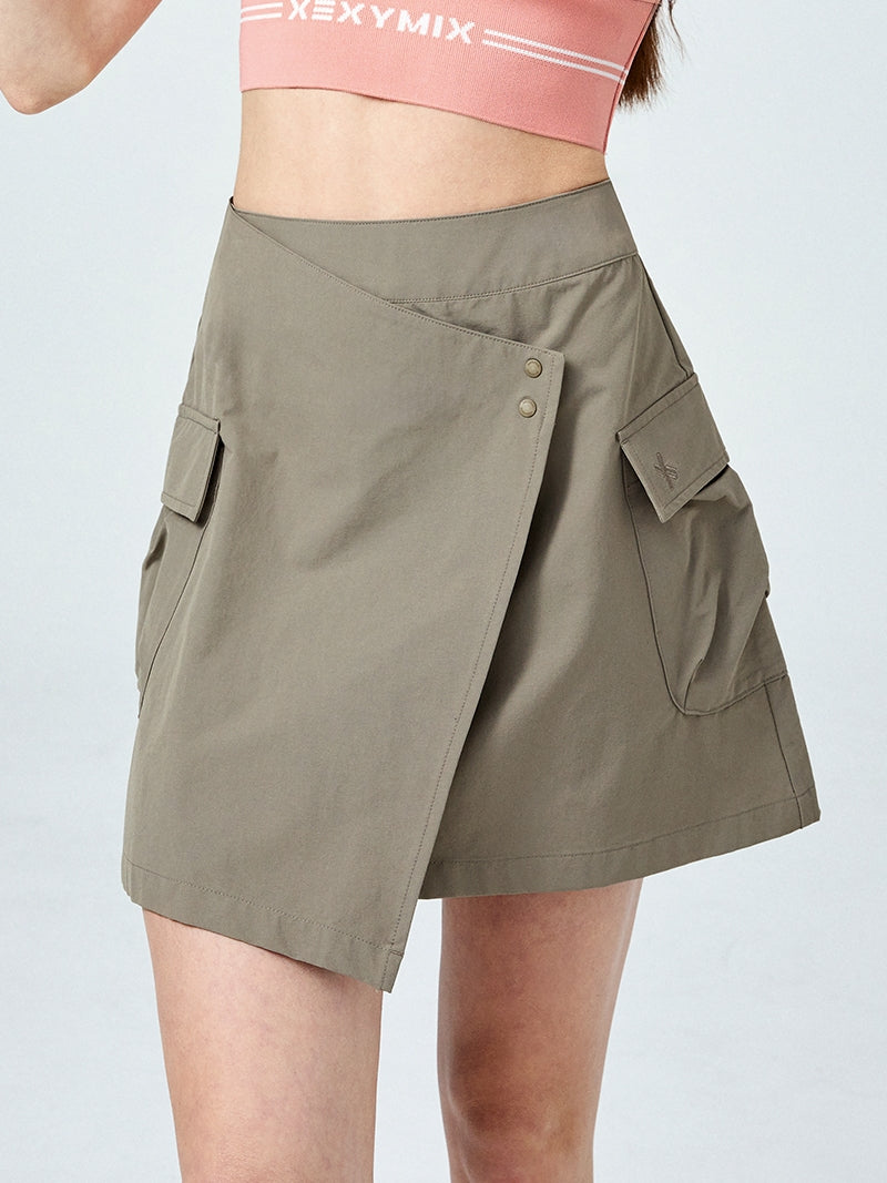 雙層不對稱設計A字短裙 | 共4色 | XFK1RK1103