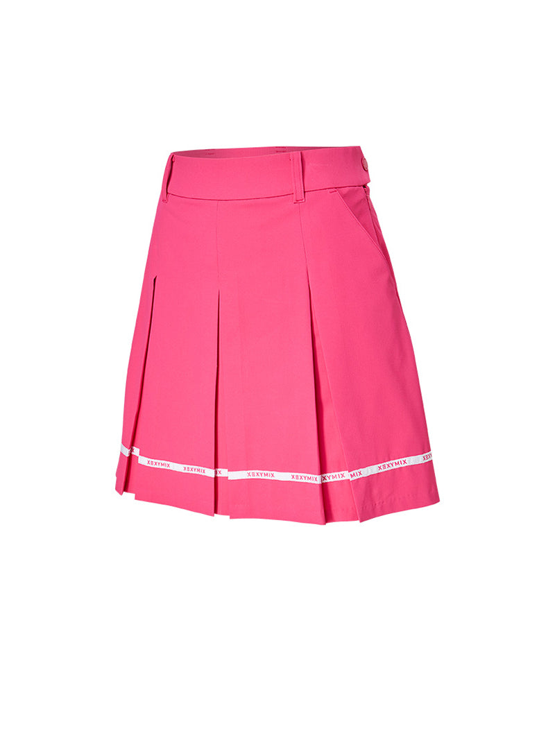 文字標誌線條點綴百褶裙｜共3色｜XFK1RK1202