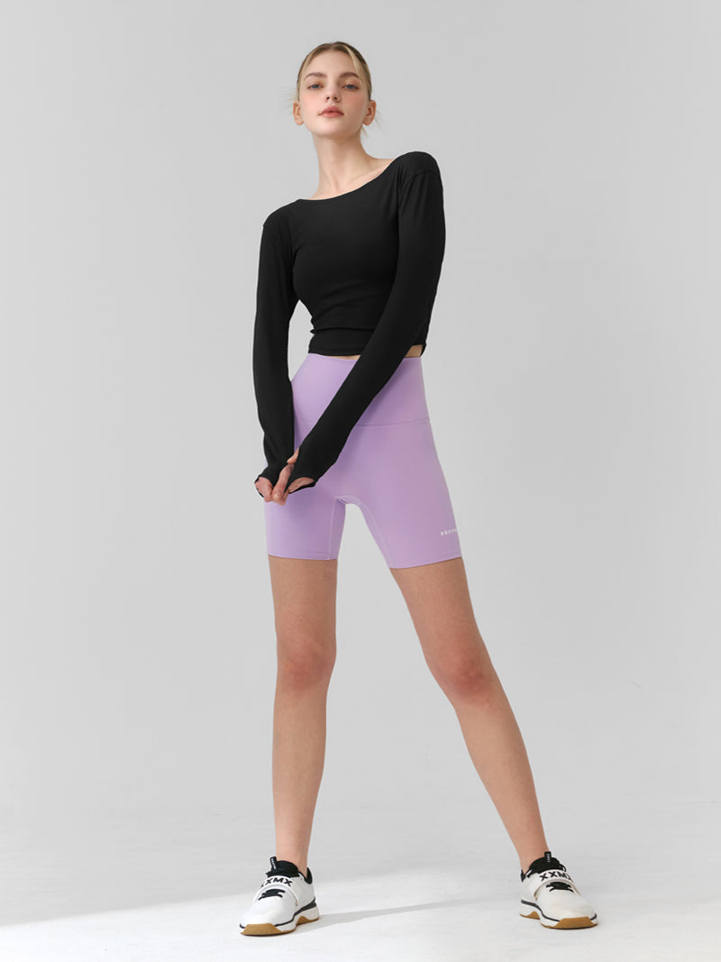 羅紋後鏤空短版指套式長袖上衣｜共3色｜XFK1TL1006