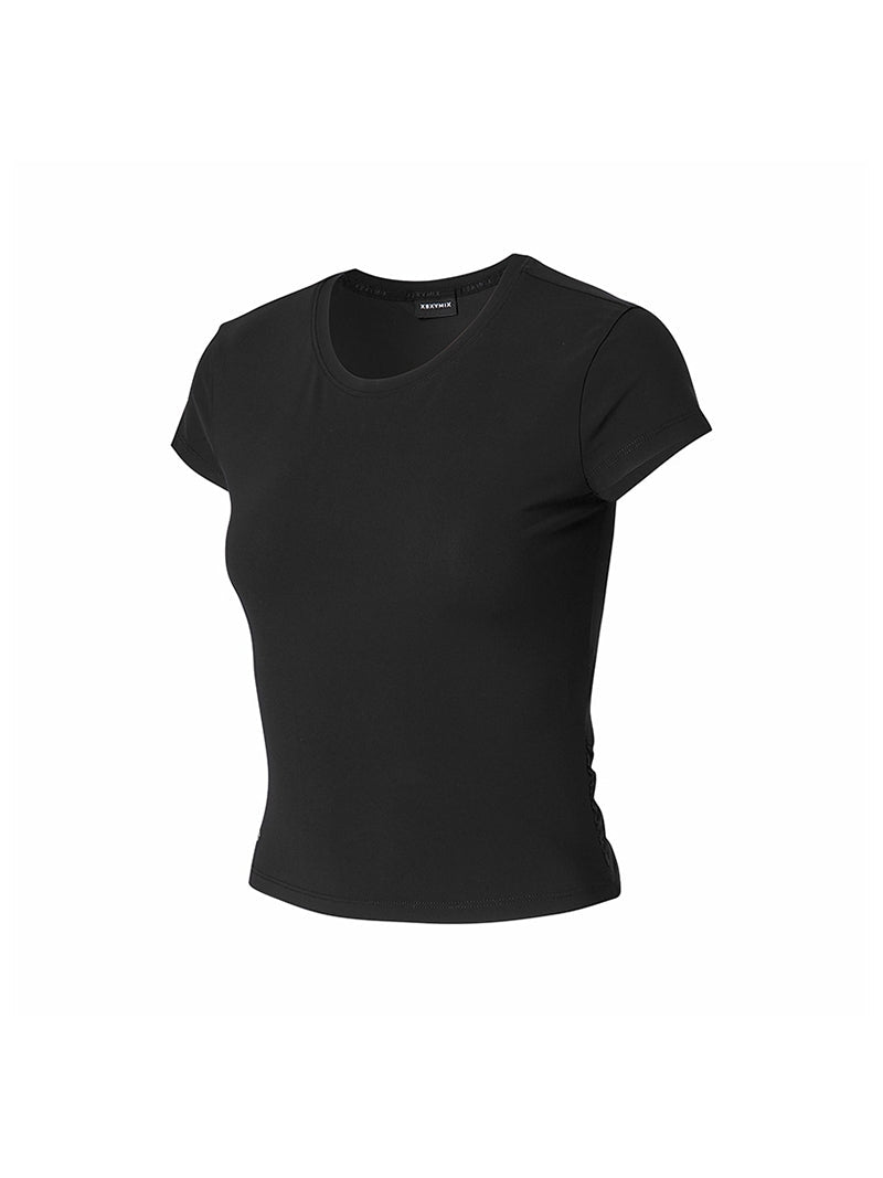 Tricot 輕盈交疊抓皺短袖上衣｜共5色｜XFK1TS1004