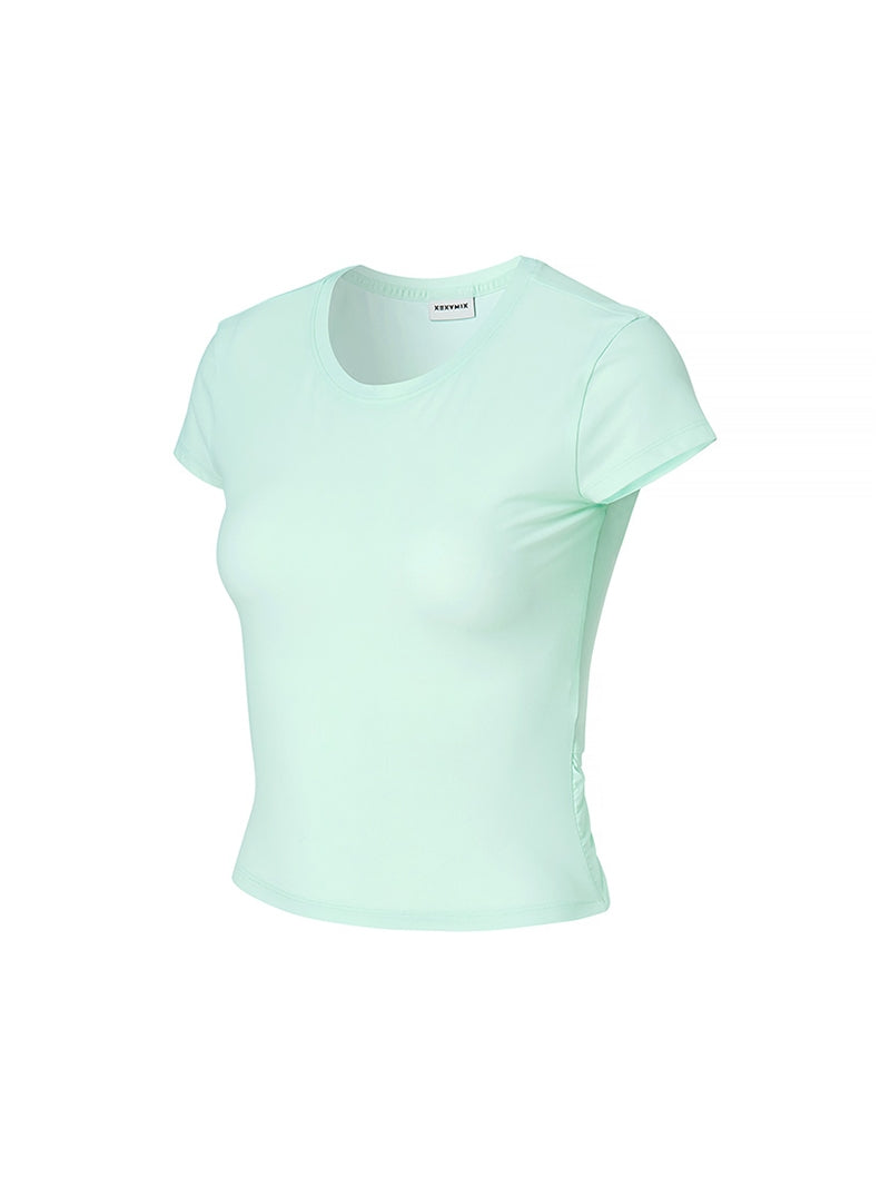 Tricot 輕盈交疊抓皺短袖上衣｜共5色｜XFK1TS1004