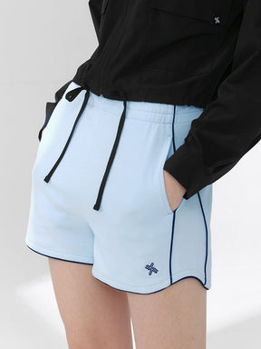 X文字標誌配色滾邊曲線短褲｜共4色｜XFK2PS1103