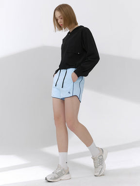 X文字標誌配色滾邊曲線短褲｜共4色｜XFK2PS1103