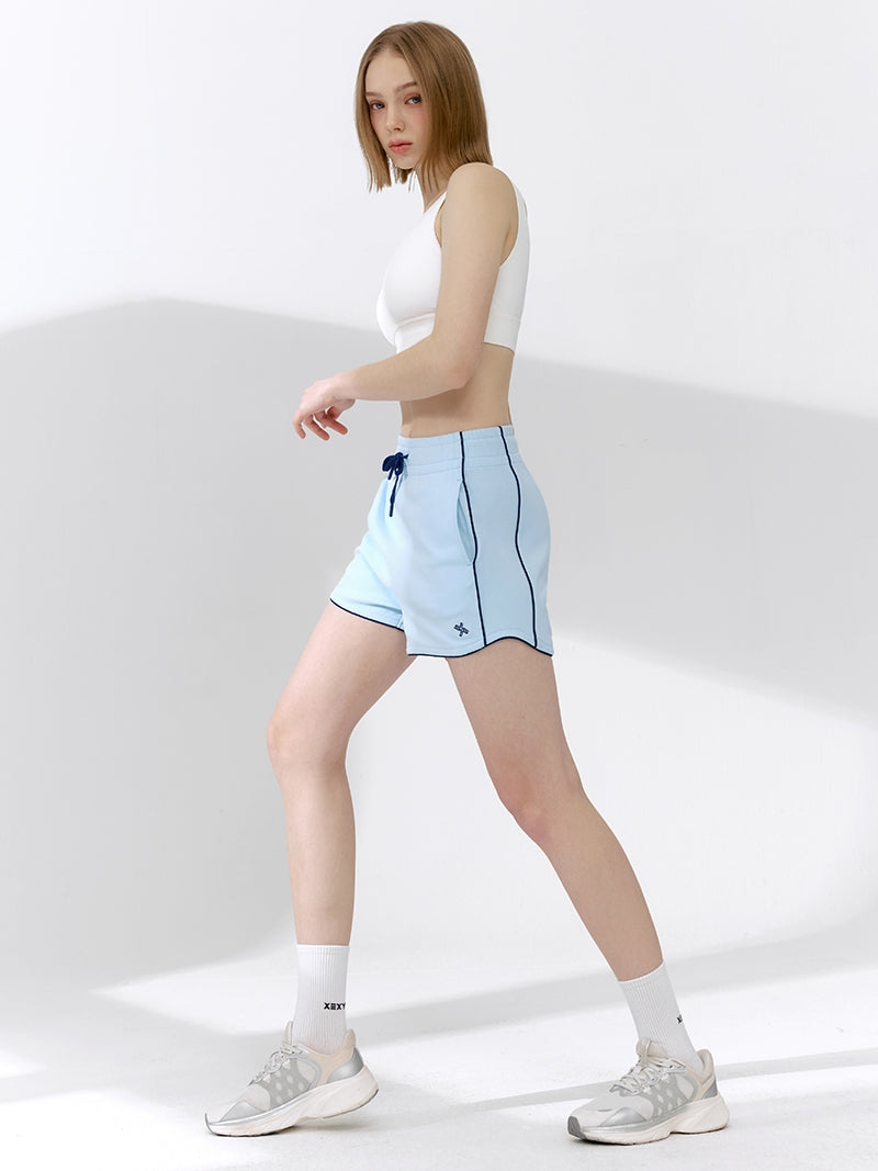 X文字標誌配色滾邊曲線短褲｜共4色｜XFK2PS1103