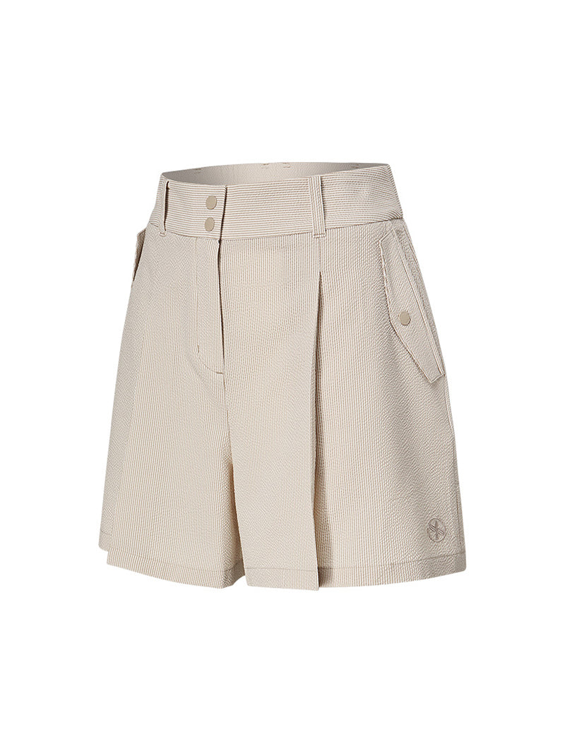 泡泡紗條紋雙排扣短褲｜共3色｜XFK2PS1201
