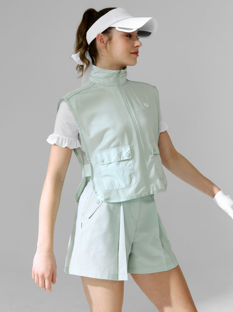 泡泡紗條紋雙排扣短褲｜共3色｜XFK2PS1201