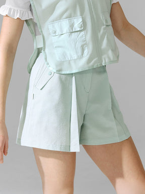 泡泡紗條紋雙排扣短褲｜共3色｜XFK2PS1201