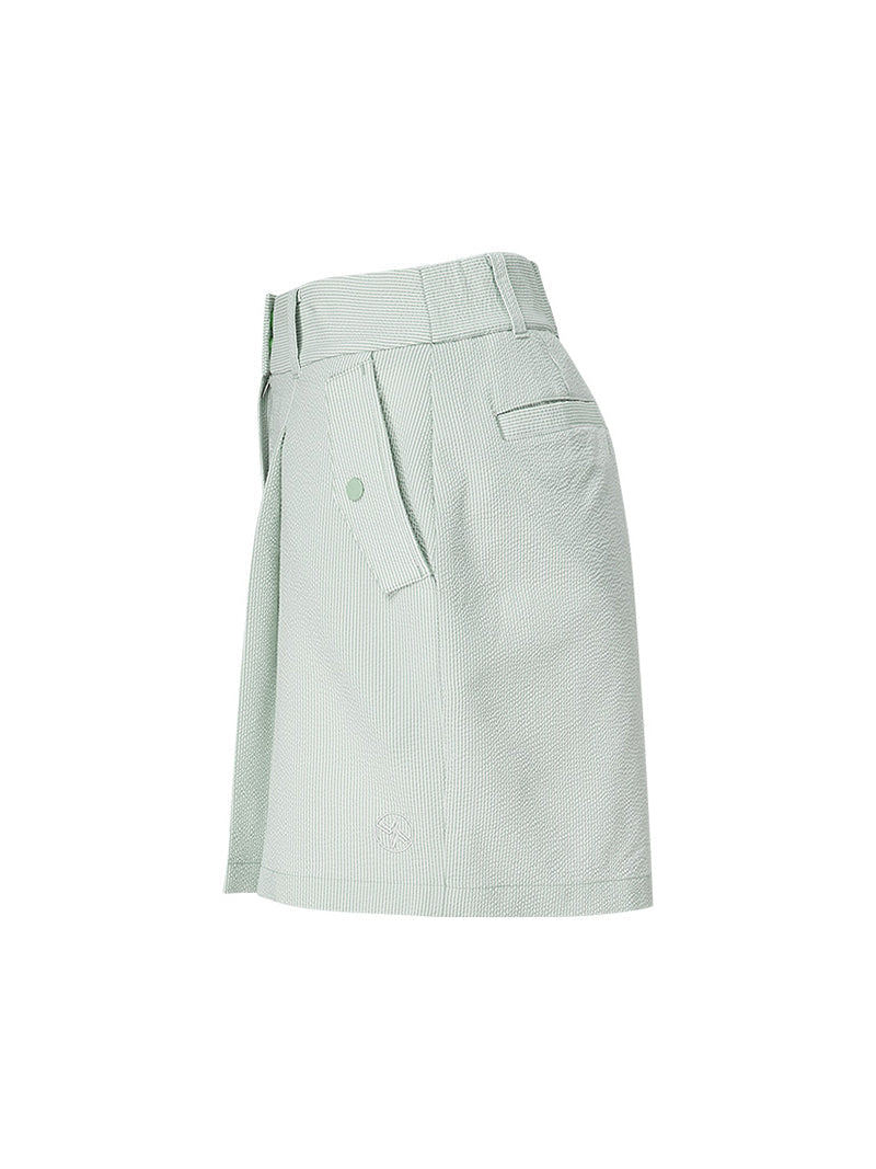 泡泡紗條紋雙排扣短褲｜共3色｜XFK2PS1201