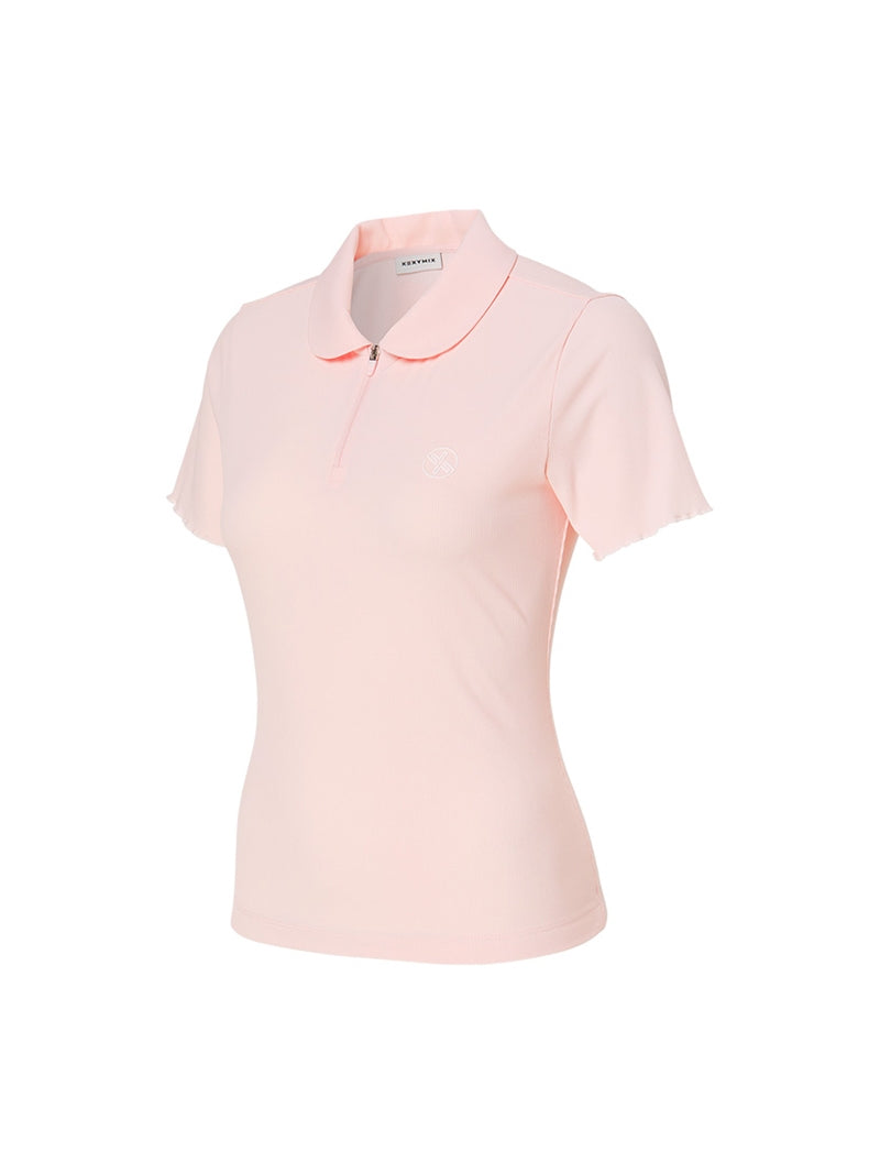 圓領荷葉邊POLO短袖上衣｜共3色｜XFK2QS1206