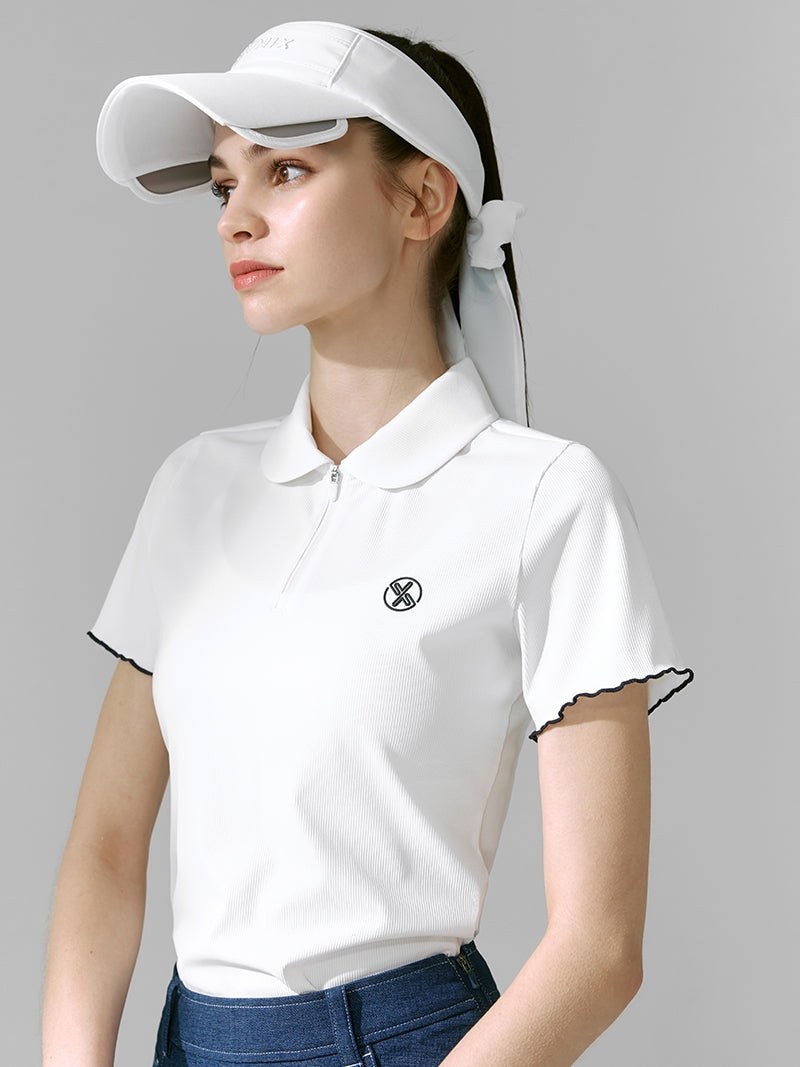 圓領荷葉邊POLO短袖上衣｜共3色｜XFK2QS1206