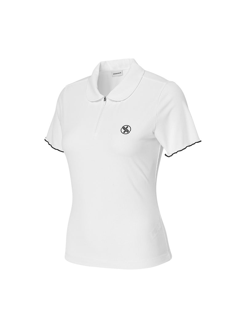 圓領荷葉邊POLO短袖上衣｜共3色｜XFK2QS1206