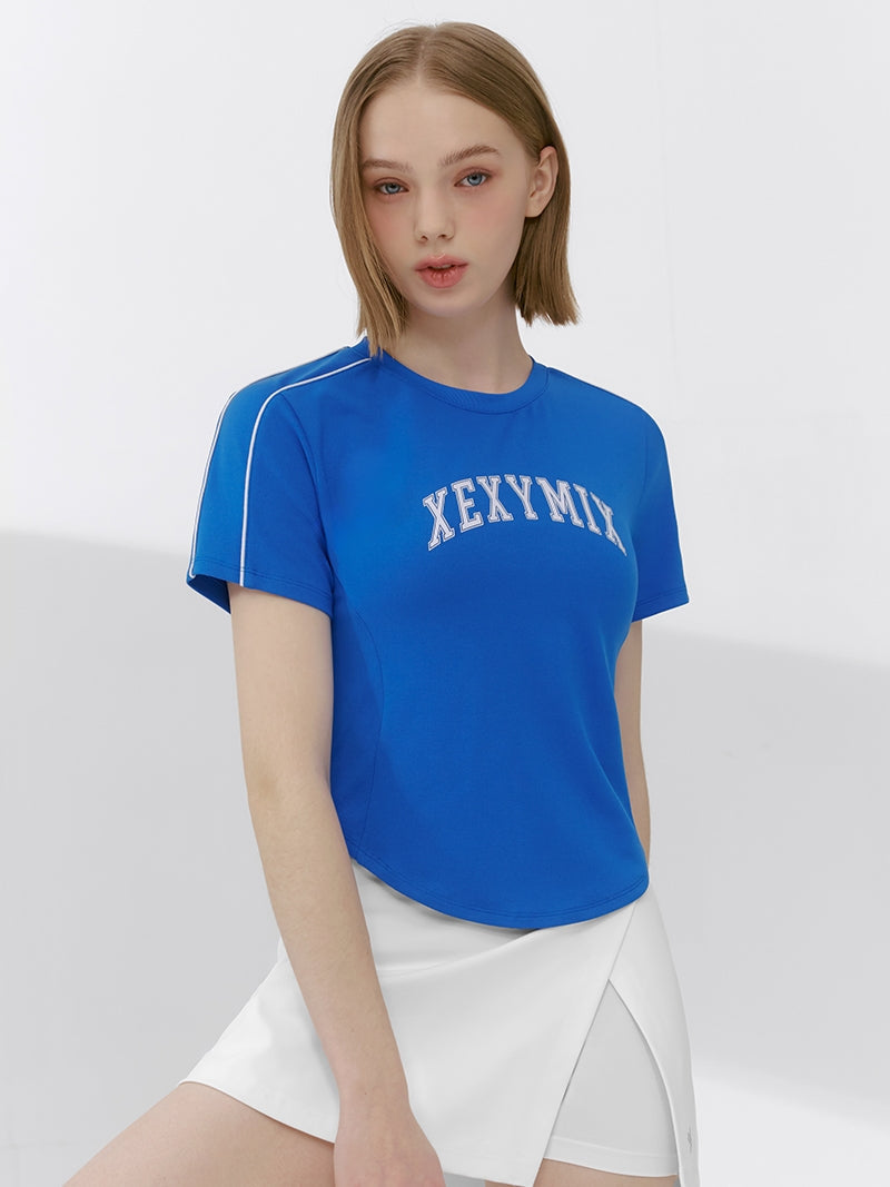 X文字標誌線條配色短板短袖上衣｜共4色｜XFK2TS1102