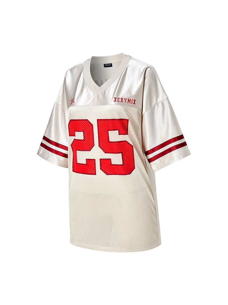 橄欖球風網眼寬鬆短袖上衣｜共3色｜XFK2TS1106