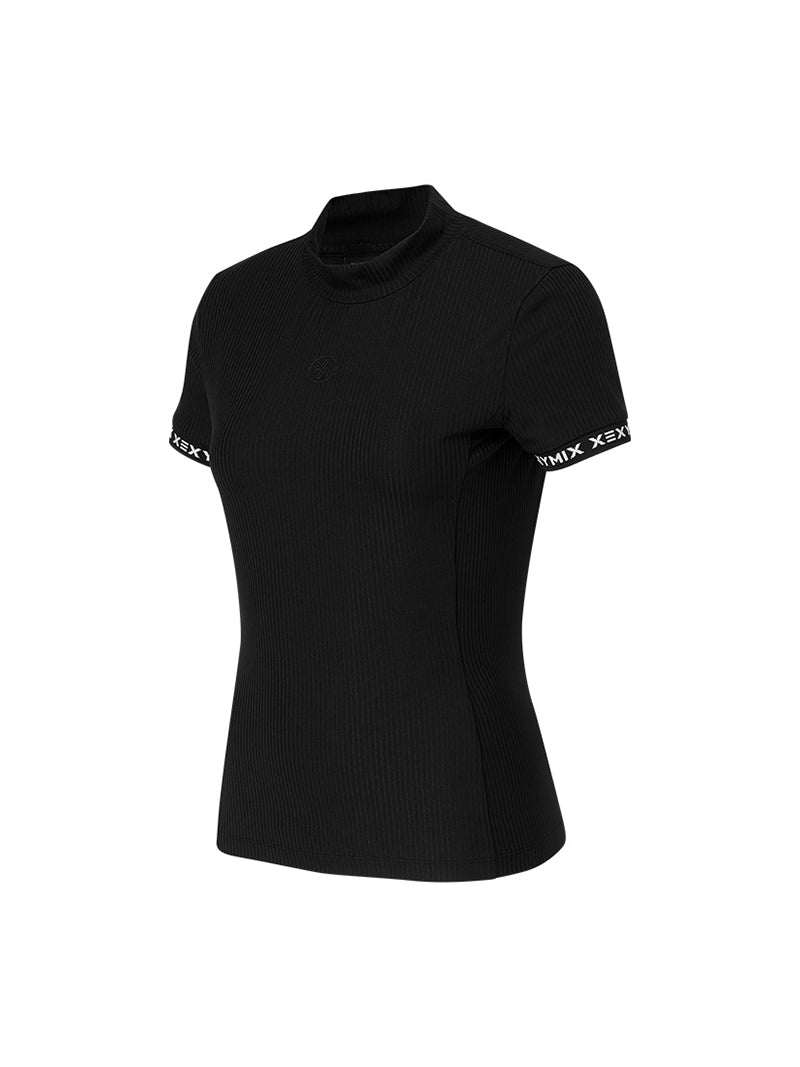 Tension 羅紋立領修身短袖上衣｜共3色｜XFK2TS1202