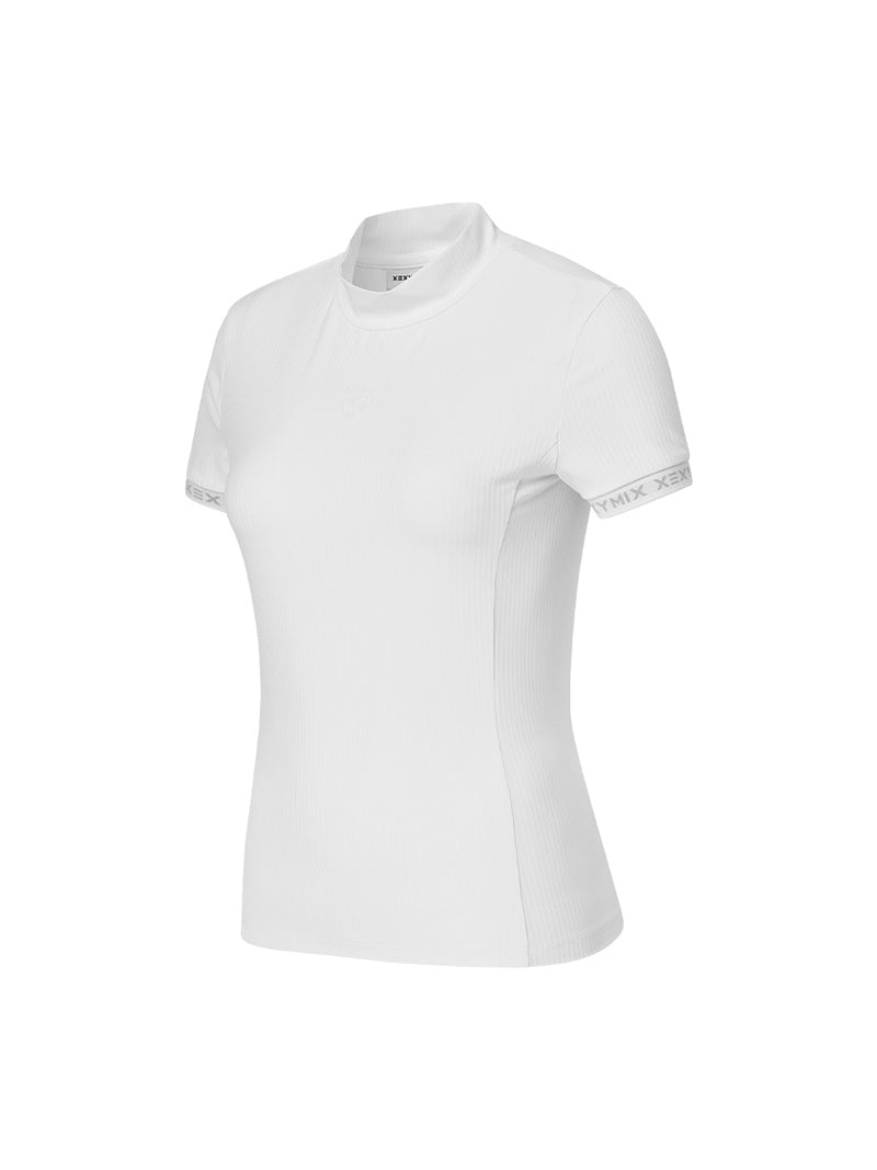 Tension 羅紋立領修身短袖上衣｜共3色｜XFK2TS1202