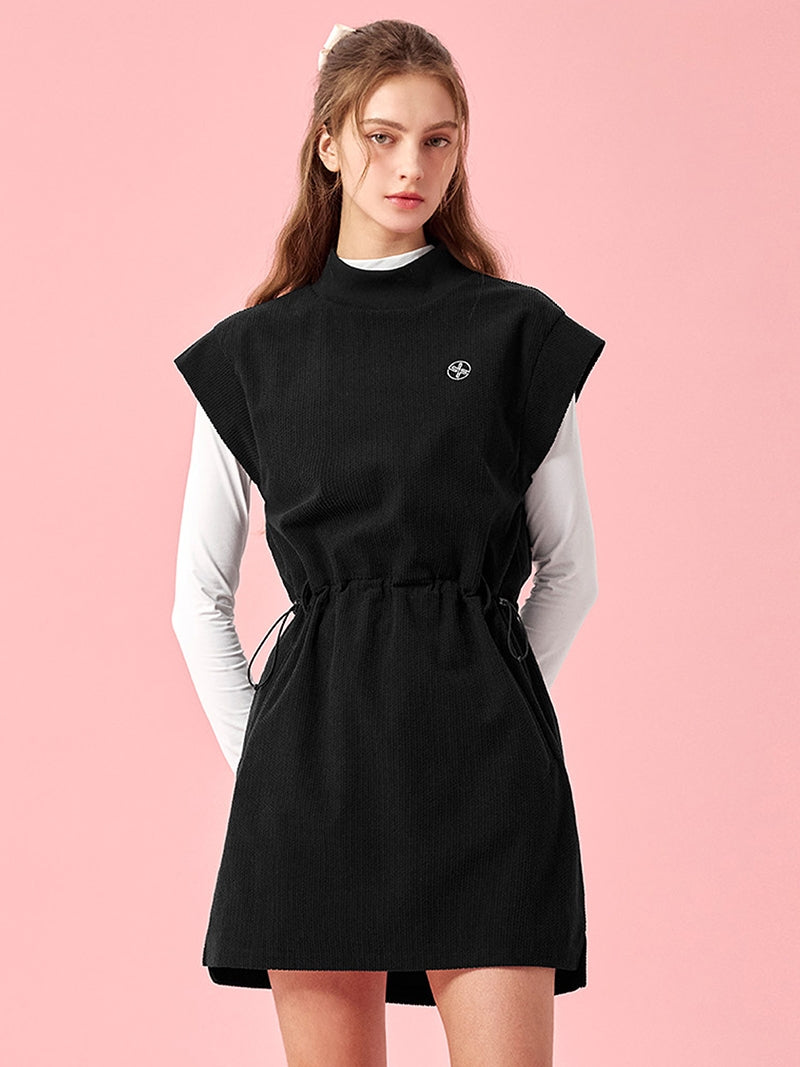 Soft羅紋高領抽繩連身裙｜共3色｜XFK3OP1201