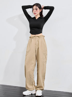 梭羅抽繩工裝寬褲｜共5色｜XFK3PT1104