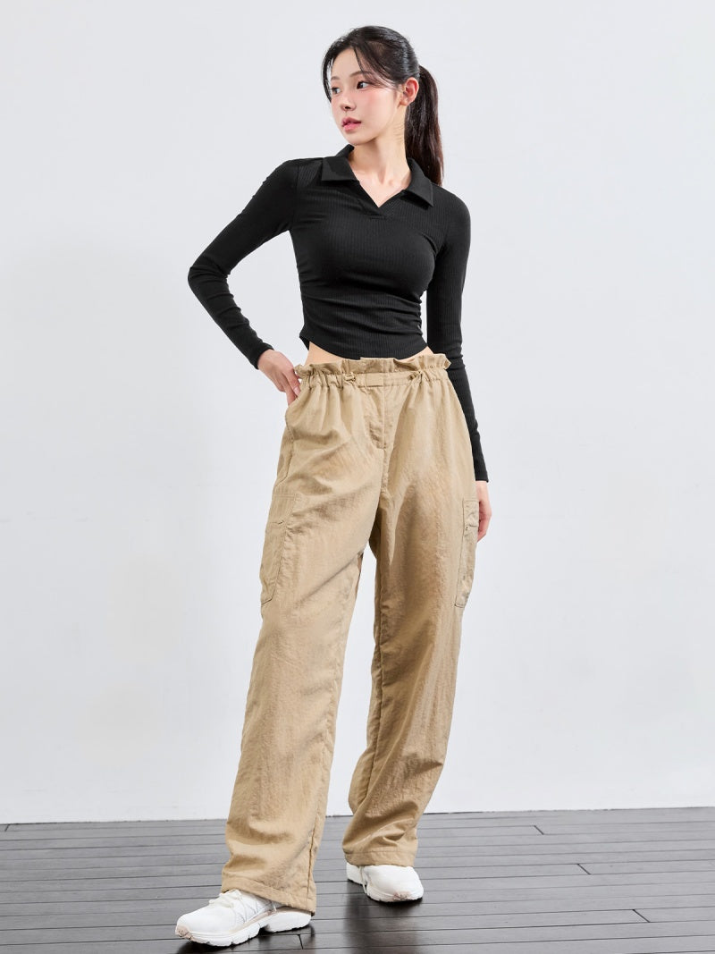 梭羅抽繩工裝寬褲｜共5色｜XFK3PT1104