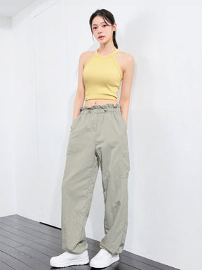 梭羅抽繩工裝寬褲｜共5色｜XFK3PT1104